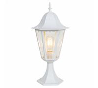 Lampada da terra per esterni, lanterna per sentiero da giardino bianca, base in alluminio per balcone, in un set che include lampadine a LED