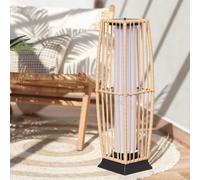 LEDKIA LIGHTING - Lampada da Terra Solare LED | Pannello Solare Integrato | Autonomia 8-10 Ore | Rattan PE Resistente | IP44 per Esterni, Naturale