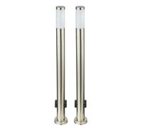 Lampada da terra per esterno lampada da giardino luce di percorso 2x attacco paletto luminoso argento, 1x E27, PxH 13,1 x 110 cm, set di 2