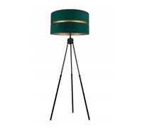 Lampada da terra per soggiorno, verde scuro-oro, lampada da terra con treppiede, design moderno, attacco E27, max. 60 W