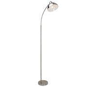 Lampada da terra Piantana Daron Chrome Satined E27 1x max 40W B: 48 cm H: 158 cm ø20cm per Salotto con interruttore di foottraggio