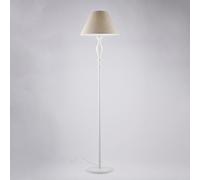 Lampada da terra piantana in legno shabby chic con paralume in tessuto bon-479