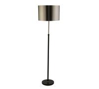 Lampada da terra Rachel - Metallo nero, argento satinato e paralume cromato