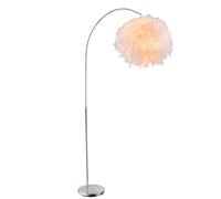 Lampada da terra, regolabile in altezza, lampada ad arco con molle, lampada da terra, lampada da soggiorno, bianco argento, 1x E27, LxH 96x141-196 cm