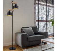 Lampada Da Terra Regolabile In Altezza Nera E Oro Per Camera Da Letto H 168 CM [EEK: Inaditato]