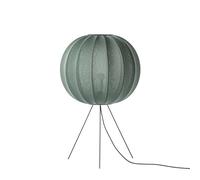 Lampada da Terra Rotonda Made By Hand Knit-Wit, Diametro Medio Ø60, Colore Verde Tweed.