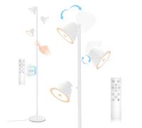 Lampada da Terra Salotto, 42W 4200LM Piantana Lampada Lettura LED con Telecomando e Controllo Tattile, Luminoso Dimmerabile 4 Temperature di Colore, 3 Luci Individuale per Soggiorno Camera Ufficio