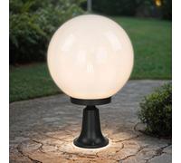 Lampada Da Terra Sfera 37Cm Piccola IP43 E27 Nera Bianca Esterno Lampione