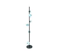 Lampada da Terra Six Blue Glass Floor Lamps Beside The Sofa in The Living Room And Black Iron Table Lamps Beside The Bed in The Bedroom Lampada a piantana
