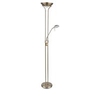 Lampada da terra soffitto washlight LED dimmerabile con lampada da lettura Lampade da terra a LED con dimmer, spot lettura flessibile ottone anticato, 2x LED 16 W 1440 lm, bianco caldo, H 180 cm