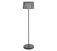 Lampada da terra solare in poly rattan grigio LED bianco caldo SOLEO H145cm