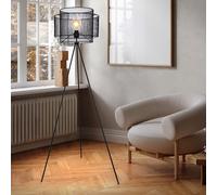 Lampada Da Terra Stativo E27 Nera A Rete Rotonda 3-Piedi Soggiorno [EEK: Non valutato]