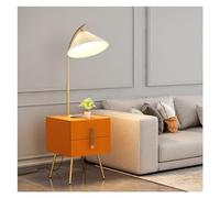 Lampada da Terra Tavolo e lampada combinati con lampadina a LED, lampade da terra moderne della metà del secolo cassetto, tavolino moderno for camera letto, soggiorno, ufficio Piantana(Orange)
