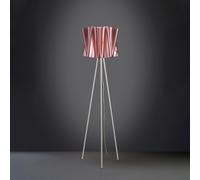 Lampada Da Terra Treppiede 1 Luce Folio In Polilux Rosa Metallico Made In Italy