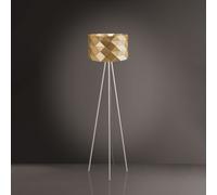 Lampada Da Terra Treppiede 1 Luce Prisma In Polilux Oro H146 Made In Italy