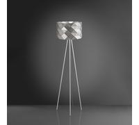 Lampada Da Terra Treppiede 1 Luce Prisma In Polilux Silver H146 Made In Italy