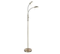 Lampada da Terra Vegas A 2 Bracci con Dimmer, Ottone Anticato