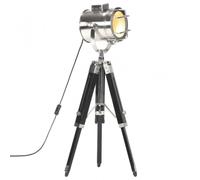 Lampada da terra VidaXL con manico treppiede in legno massello E27 69 cm Nero
