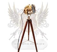 Lampada da terra vintage Spotlight Treppiede in legno Lampada LED Light Teatro Home Decor