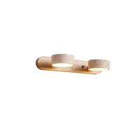 Lampada da toeletta in pietra naturale, applique da parete lineare in legno da fattoria, travertino giallo, 2/3/4 luci, lampada da bagno sopra lo specchio, luce per quadri a LED girevole a 180°