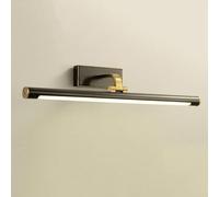 Lampada da toeletta Nera e Oro, Moderna Luce da Bagno sopra Lo Specchio, LED Bianco Naturale 4000K, Applique da Parete Girevole a 90°, Comodino