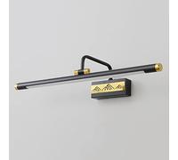 Lampada da toeletta nera Specchio per il trucco Lampada frontale orientabile in rame da parete per bagno Sconce sopra lo specchio Lampada da bagno lineare girevole per interni Bianco naturale 4000K