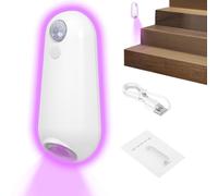 Lampada da toilette con rilevatore di movimento, illuminazione da bagno con sensore di movimento, luce notturna ricaricabile USB 8 colori regolabile per bagno, armadio, corridoio, e tab