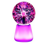 Lampada d'atmosfera a sfera al plasma, illuminazione a LED a 7 colori, 7,6 x 7,6 x 14 cm, lampada touch interattiva, luce alimentata tramite USB, sfera al plasma elettrica, per camera da letto e