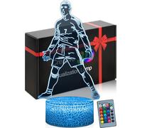 Lampada d'atmosfera Calcio, Illusione 3D LED,Luce notturna Calcio,Decorazione,Giocatore Portogallo No.7,Celebrazione,Regali di calcio,16 colori con telecomando, dimmerabile