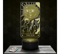 Lampada d'atmosfera LED moderna Il sole Arcani Tarocchi, idea regalo deco Carta di Divinazione Cartomanzia Oracle. Lampada deco per ufficio salotto Il sole Arcano Tarot, Idea regalo per Natale