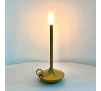 Lampada D'atmosfera per Cena A Lume di Candela A LED, Lampada da Comodino Cordless Alimentata A Batteria da 2500 mAh Lampada da Tavolo Touch Regolabile A 3 Livelli di Luminosità, Gold