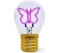 Legami - Lampada da Tavolo a forma di Lampadina, Ricaricabile con Cavo USB, Senza Fili, Bulb Fiction, Tema Butterfly, 6.8 x 10.3 cm