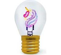 Legami - Lampada da Tavolo a forma di Lampadina, Ricaricabile con Cavo USB, Senza Fili, Bulb Fiction, Tema Unicorn, 6.8 x 10.3 cm