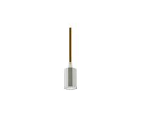 Lampada decorativa sospensione cromo + cavo marrone 3784