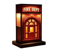Lampada dei vigili del fuoco, 3D LED decorazione vintage libreria camera da | Piccola lampada da caserma dei pompieri, design a LED, illumina ufficio cameretta comodino decorazione per festa di