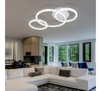 Lampada Design Plafoniera Luci Soggiorno Argento Alluminio Camera LED Anelli [EEK: E]