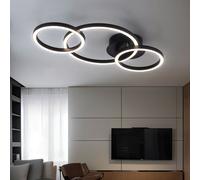 Lampada Design Plafoniera Luci Soggiorno LED Camera da Letto Anelli Nero Opale [EEK: E]