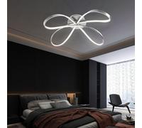 Lampada Design Plafoniera Luci Soggiorno LED Nichel Opaco Opale Schleifen-Form