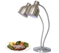 YAOYAOO Lampada di Calore Alimentare Commerciale, Scalda Vivande Doppia Testa Commerciale Buffet Lampade Riscaldanti per Cibo Riscaldante, Distaccato Scaldavivande Paralume Regolabile