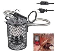 Lampada di calore per rettili, lampada di calore in ceramica E27 con cestello protettivo, lampada di riscaldamento a infrarossi, lampada di riscaldamento per animali, lampada di protezione per