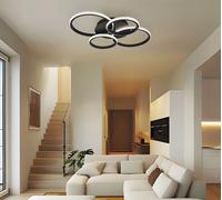 CIRES PLAFONIERA LED 27W 3400lm, 4000K NERA CON DIFFUSORE EFFETTO CRISTALLO E DIMMERAZIONE INTENSITA' CON INTERRUTTORE L. 66CM