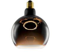 Lampada di Design Vetro, LED E27, Lampadina serie BLACK MOON, Luce Calda 2200K, Effetto Fluttuante, Illuminazione decorativa, Bar, Pub, Ristorante, Ufficio, Colore Nero (Nera diametro 200)