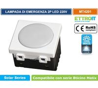 LAMPADA DI EMERGENZA 2 MODULI 220V 6000K CON BATTERIA E TASTO ON/OFF SERIE MATIX
