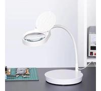 Lampada di Ingrandimento a Doppia Lente 30X e 20X con 38 Luci LED, 3 Temperature di Colore e Dimmerabile, Collo di Cigno in Metallo per Riparazione PCB, Saldatura