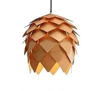 Lampada di lampada a sospensione a sospensione americana Lampada in legno in legno SOLID CREATIVE CONE CONE CONTO CARBATORE CONE E27 Base per Studio angolo di divano dell'isola della cucina (9,84