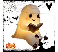 Lampada di libri di lettura di fantasmi carino, Halloween Ghost Night Light, illuminazione di Halloween Decor, per il comodino tavolino da tavolo di Halloween decorazioni interni