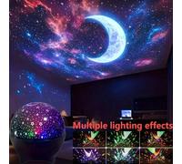 Lampada di proiezione USB a forma di bomba atomica nera con cielo stellato, luce d'atmosfera creativa, lampada di proiezione per decorazione della stanza, universo dinamico con stelle e luna, adatta p