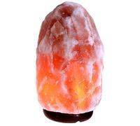 Lampada di sale rosa dell’Himalaya originale 2/3 kg, 100% Naturale, base in legno, 1 lampadina con spina Europea conforme a norme CE