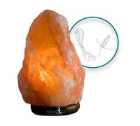 Lampada di Sale Rosa Himalayano certificato Naturalsal 2-3 KG PEZZO UNICO Intagliato a mano con base di legno pregiato. 100% Puro e Naturale. Inclusa lampadina a incandescenza e cavo certificato CE.