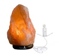 Lampada di Sale Rosa Himalayano certificato Naturalsal 4-6 KG PEZZO UNICO Intagliato a mano con base di legno pregiato. 100% Puro e Naturale. Inclusa lampadina a incandescenza e cavo certificato CE.